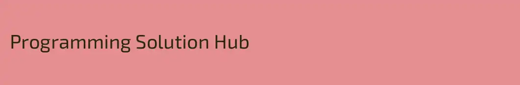 Programming Solution Hub